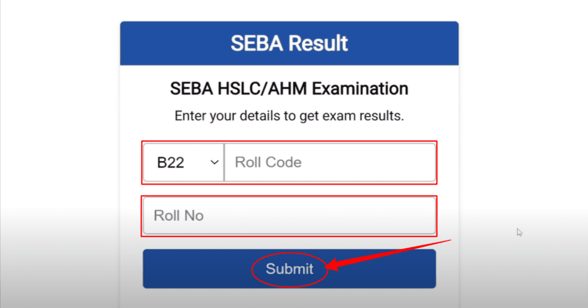 To check your SEBA HSLC Result online, follow these steps: